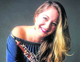Elizabeth Koch Tiscione with her oboe. 